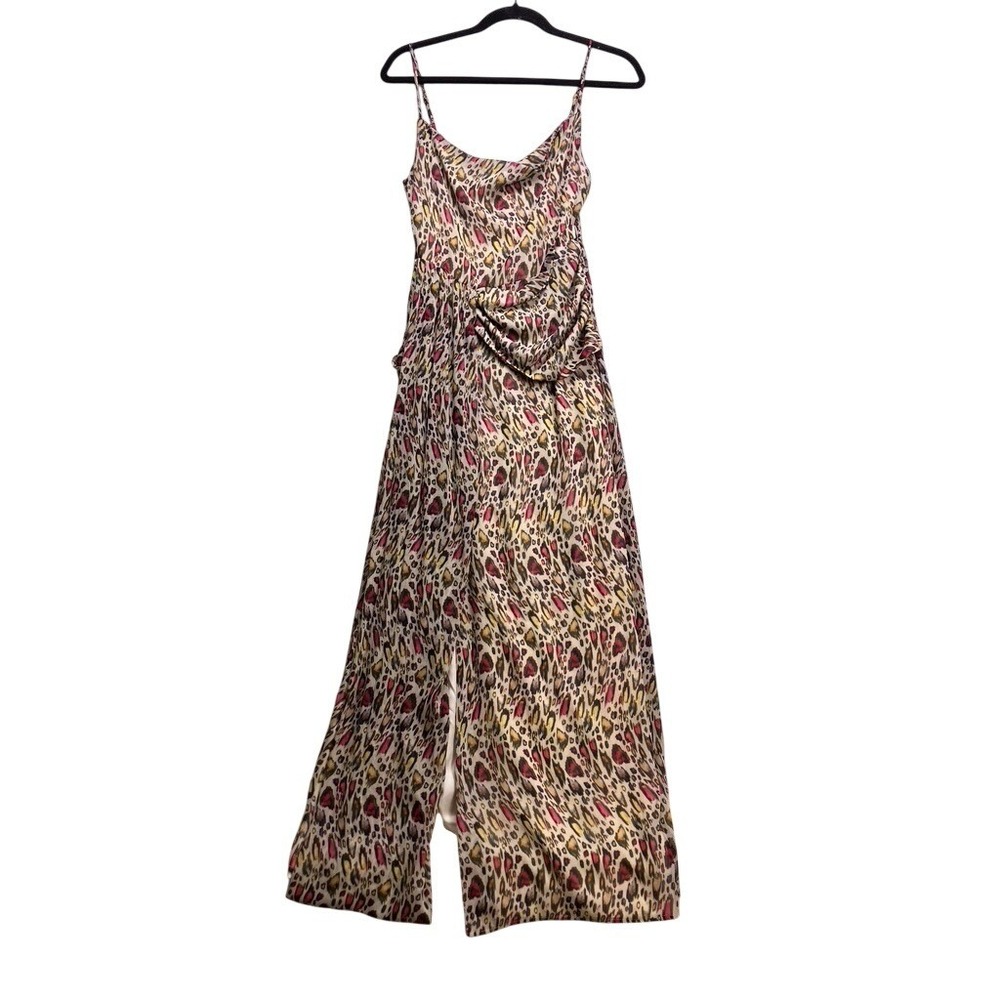 Revolve Majorelle Talia Maxi Dress Womens S Multicolor Ruched Front Slit‎ NWT